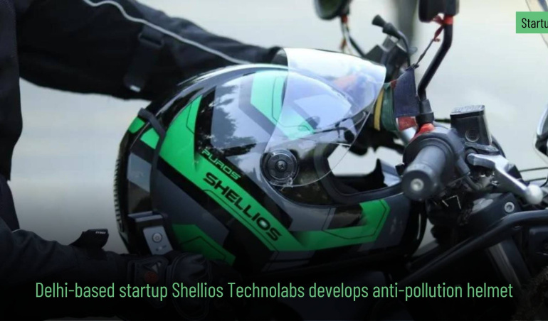 Shellios Technolabs develops anti pollution helmet