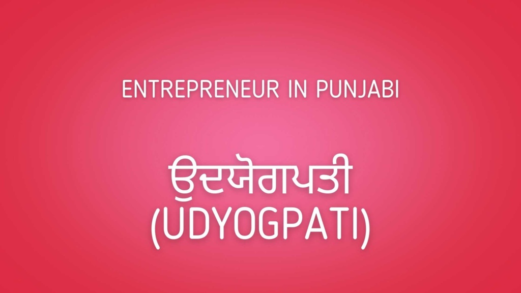 Entrepreneur in Punjabi