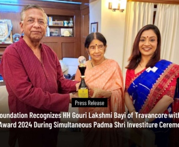 Aalekh Foundation Recognizes HH Gouri Lakshmi Bayi of Travancore with Women Achievers Award 2024